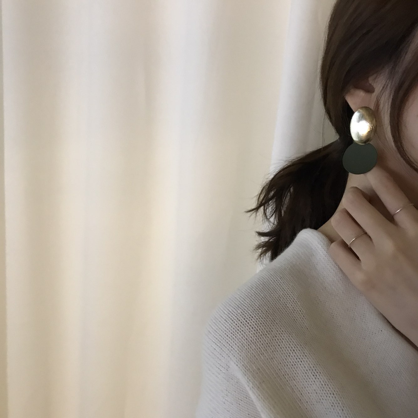 KINMONO moonlight drop earrings 3color Retro fashi