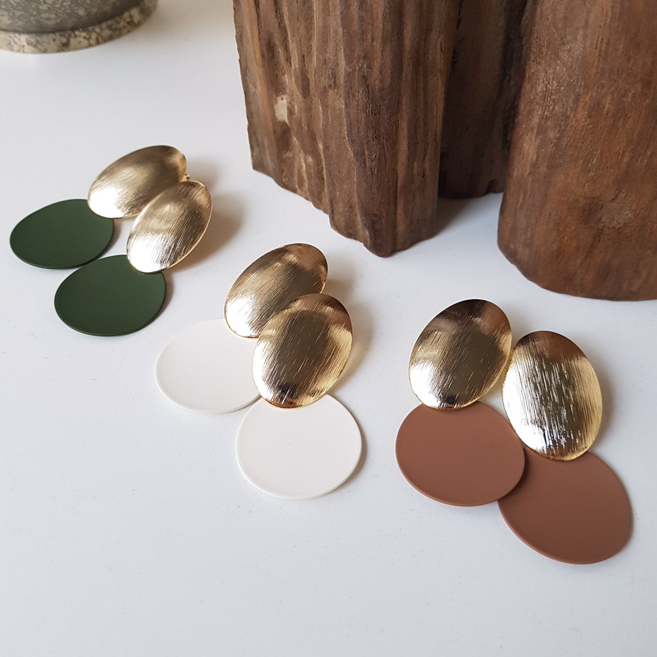 KINMONO moonlight drop earrings 3color Retro fashi