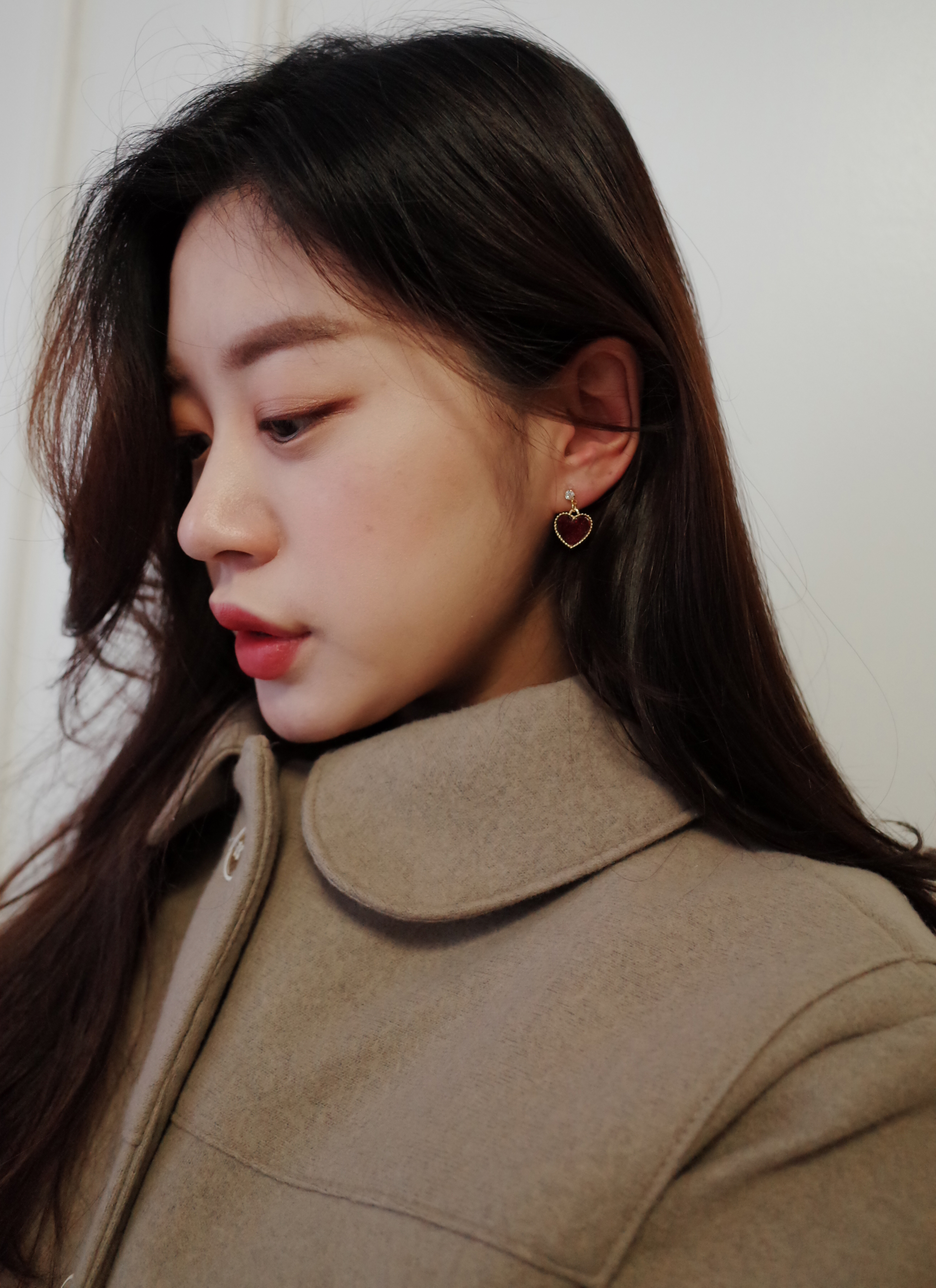 6colors Velvet Mini Heart Lovely Earrings Stylish 