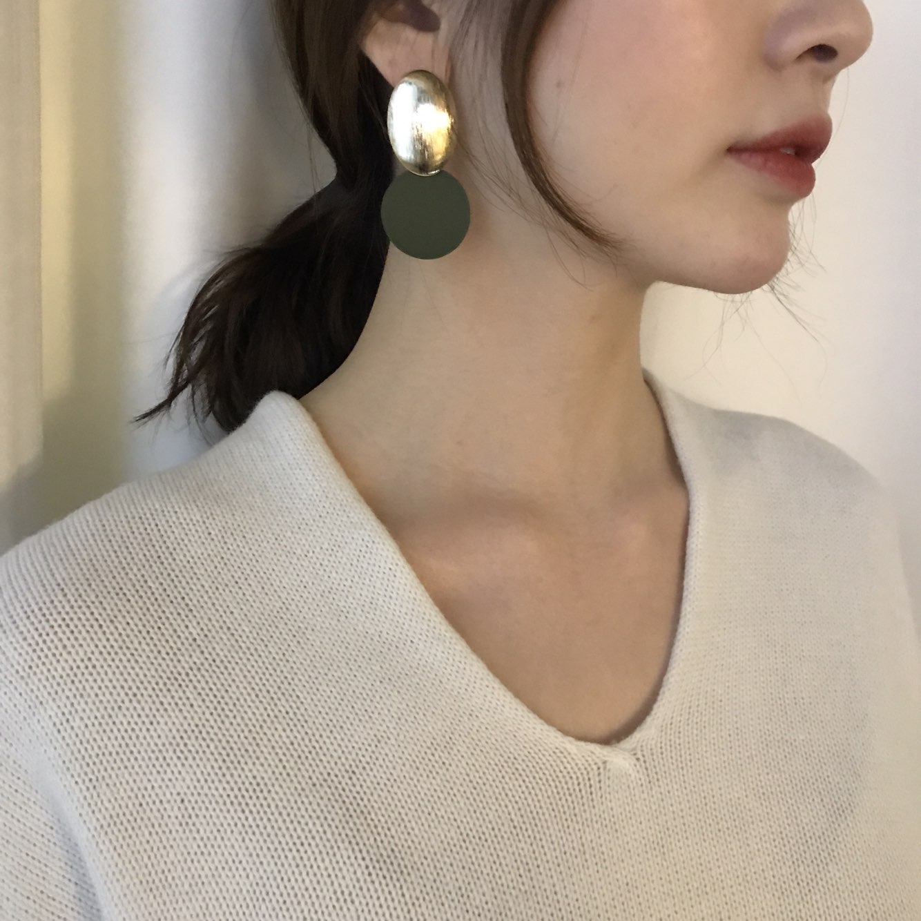 KINMONO moonlight drop earrings 3color Retro fashi