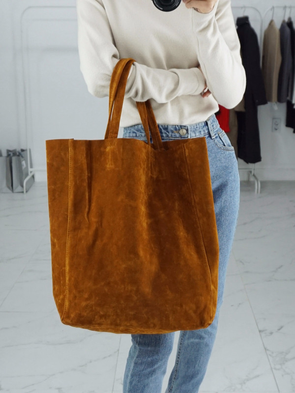 TOTE ECO SHOPPING TRAVEL Suede Simple Shopper Shou