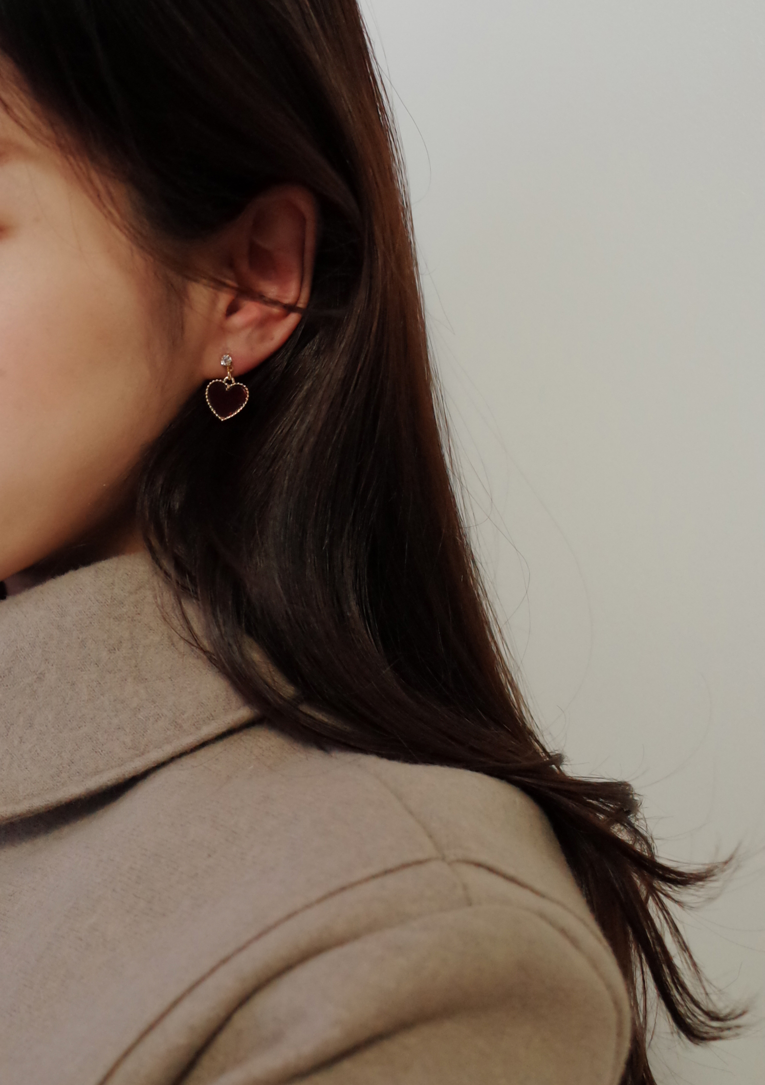 6colors Velvet Mini Heart Lovely Earrings Stylish 