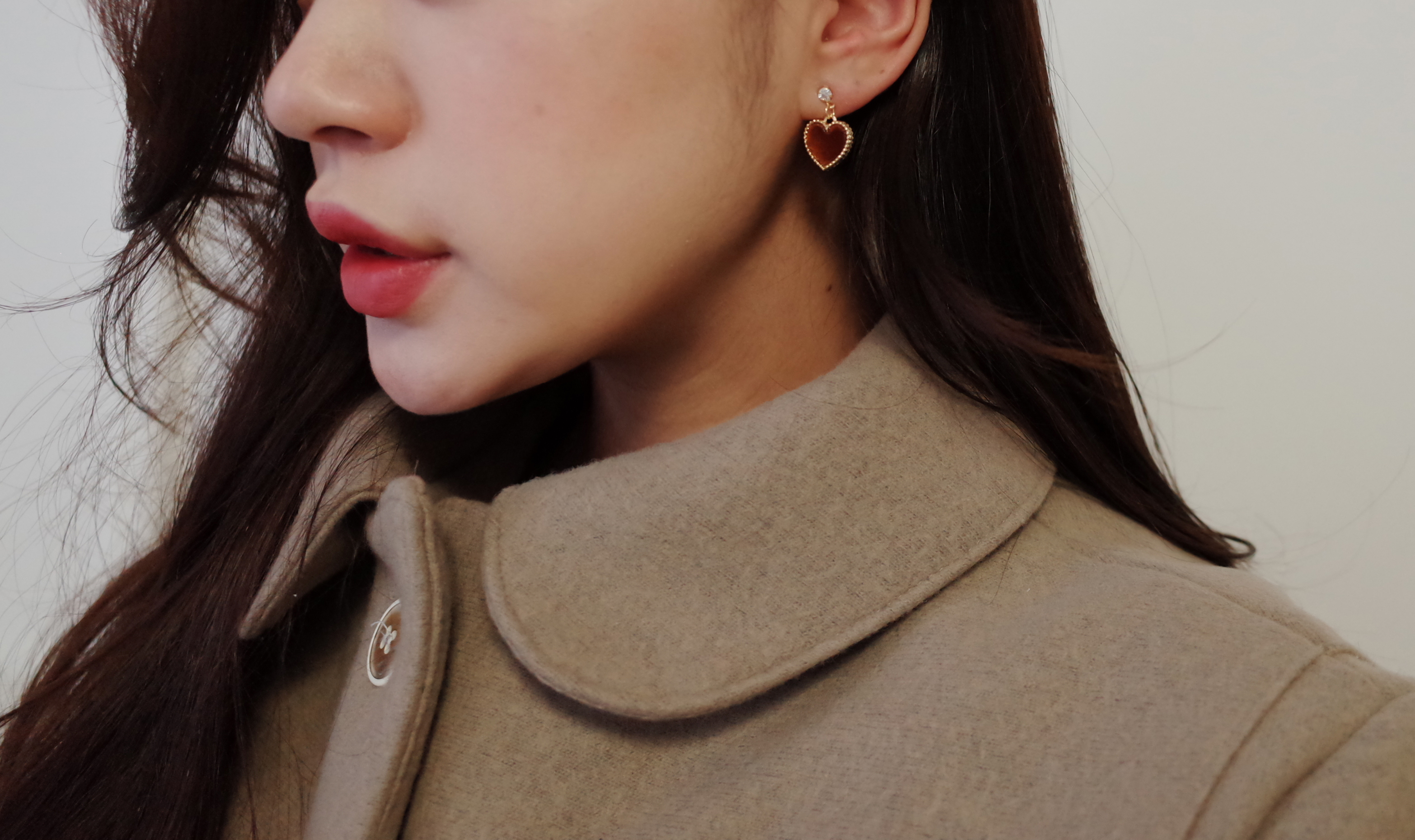 6colors Velvet Mini Heart Lovely Earrings Stylish 