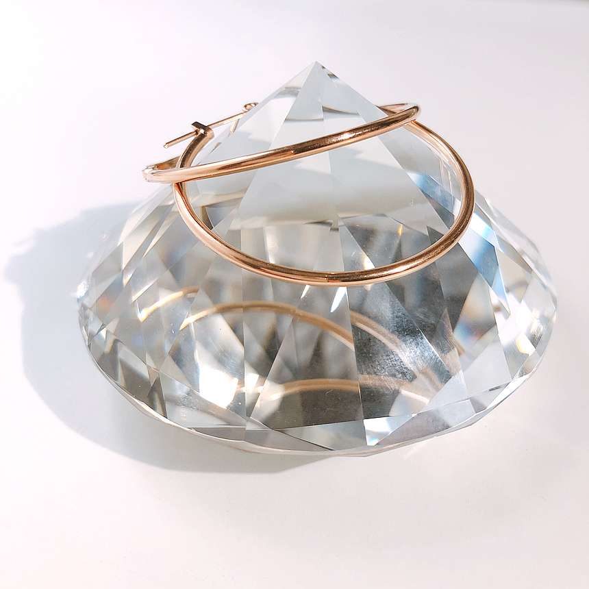 Rose Gold Surge Steel Earrings Daily One-Touch Non