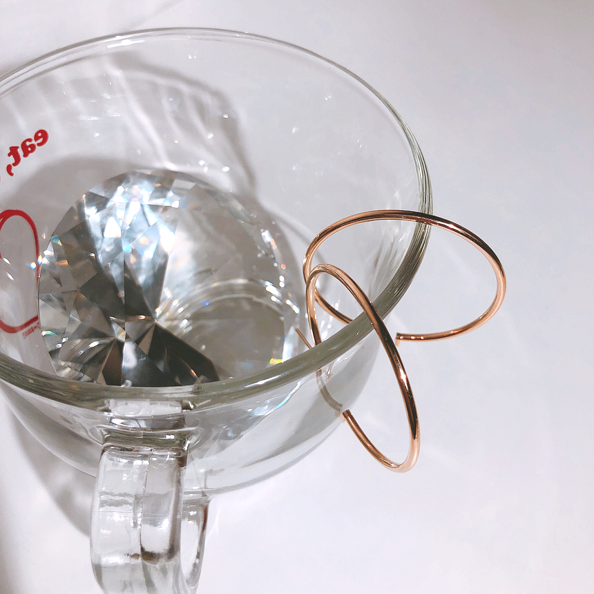 Rose Gold Surge Steel Earrings Daily One-Touch Non