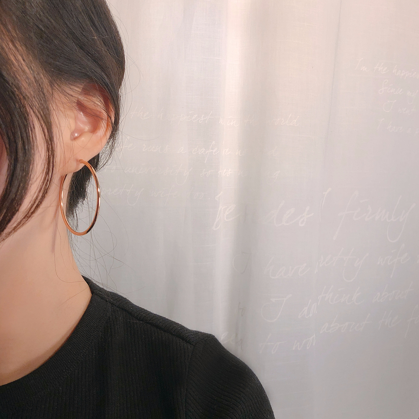 Rose Gold Surge Steel Earrings Daily One-Touch Non