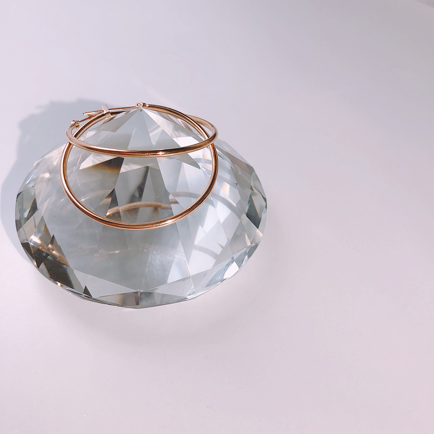 Rose Gold Surge Steel Earrings Daily One-Touch Non