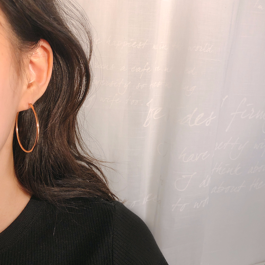 Rose Gold Surge Steel Earrings Daily One-Touch Non