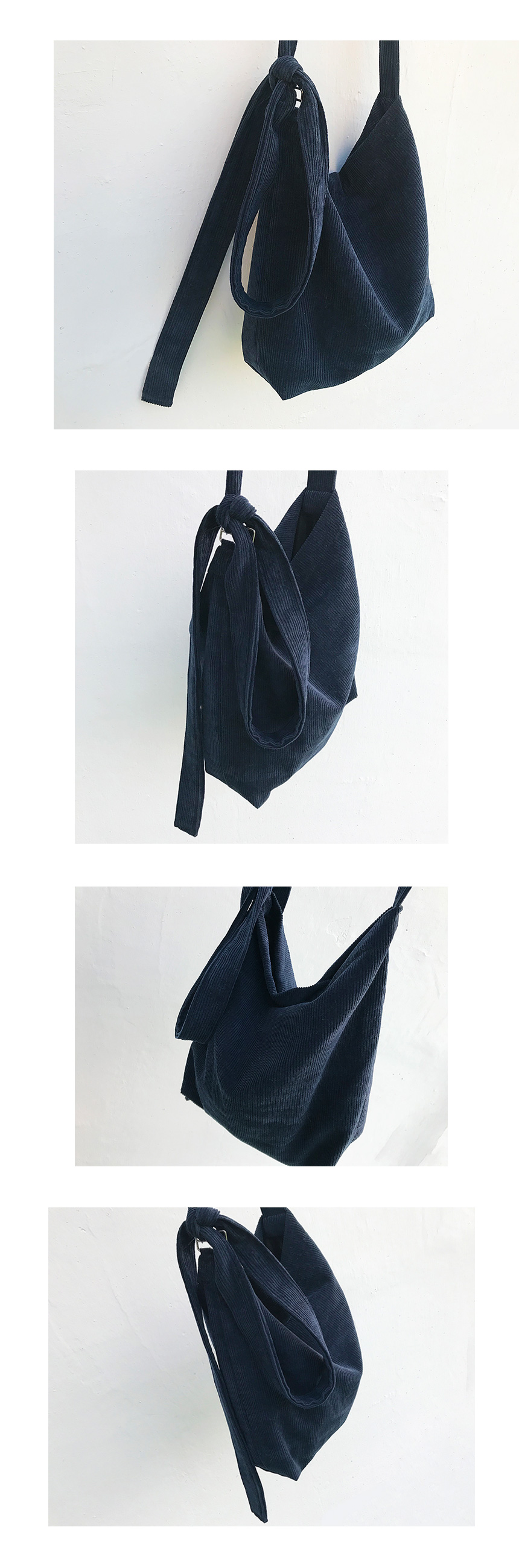 TOTE ECO SHOPPING TRAVEL corduroy ribbon eco bag 4