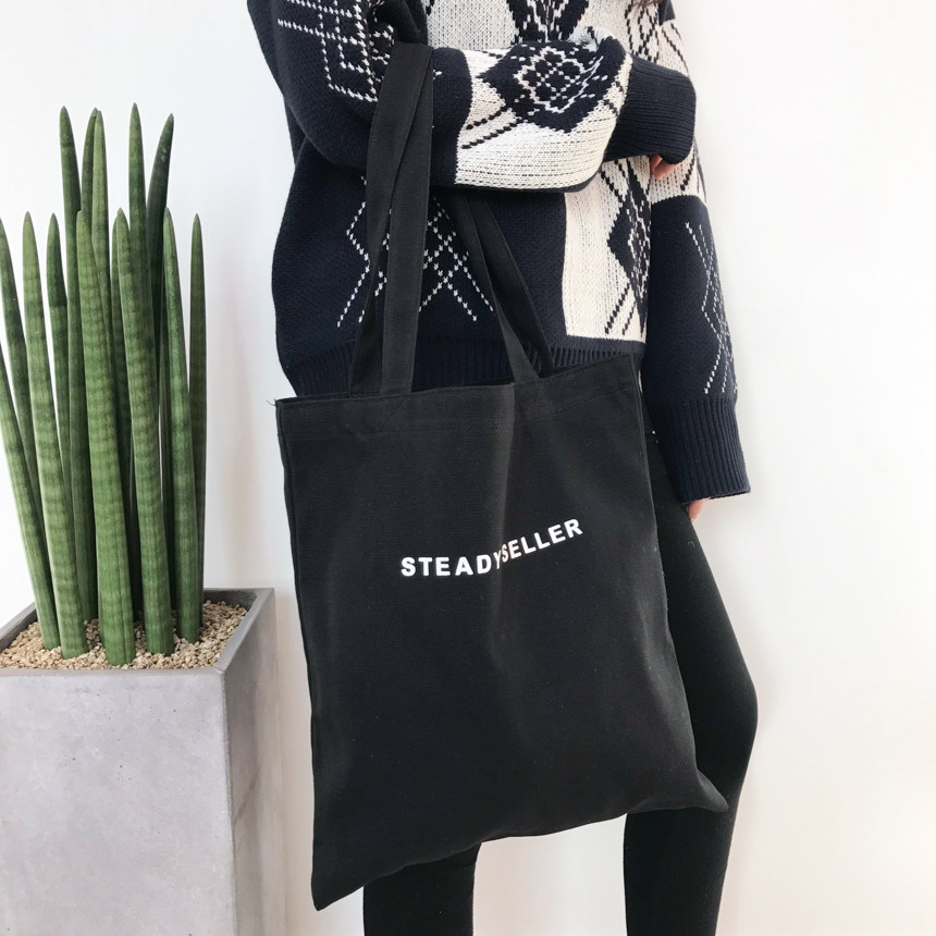 TOTE ECO SHOPPING TRAVEL SS Daily black eco bag op