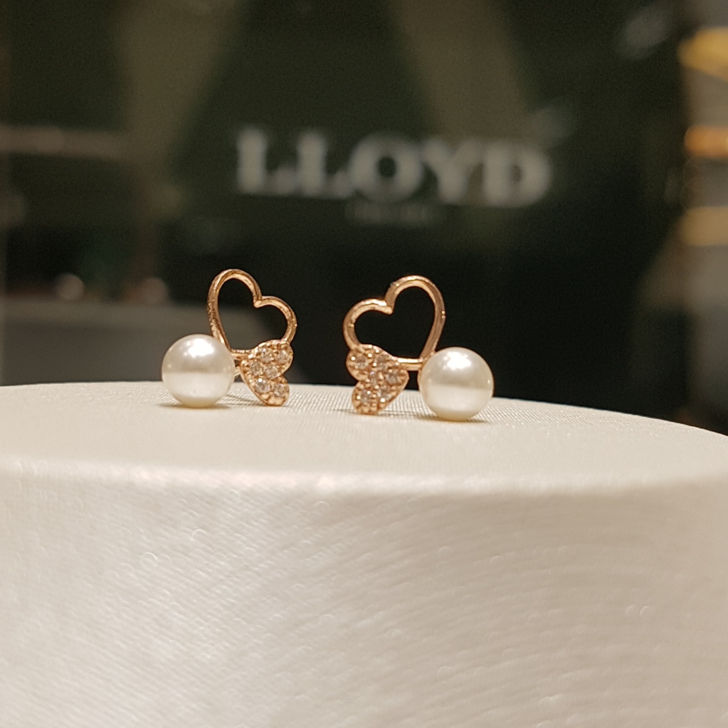 Lloyd 10K Heart Pearl Earrings LPTG4120 Girl Look 