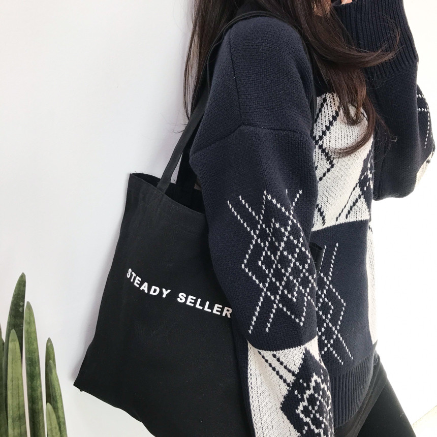 TOTE ECO SHOPPING TRAVEL SS Daily black eco bag op