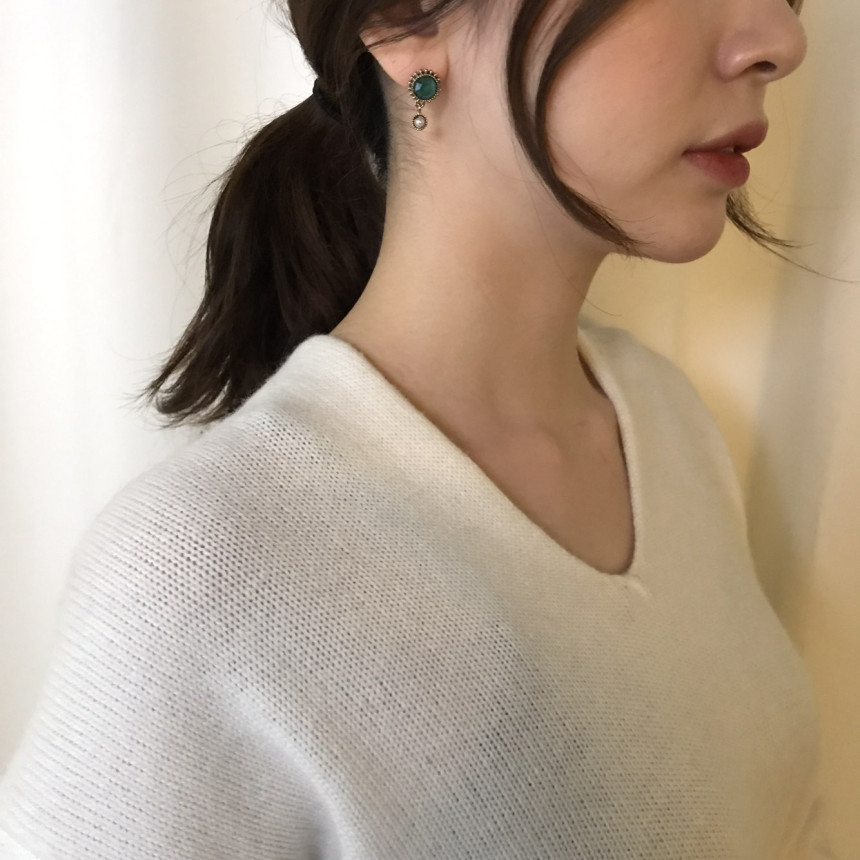 Dreaming Swall Pearl Antique Drop Earrings 4color 