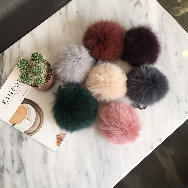 Real Fox Foam Form Keyring 7col Key Holder Winter 