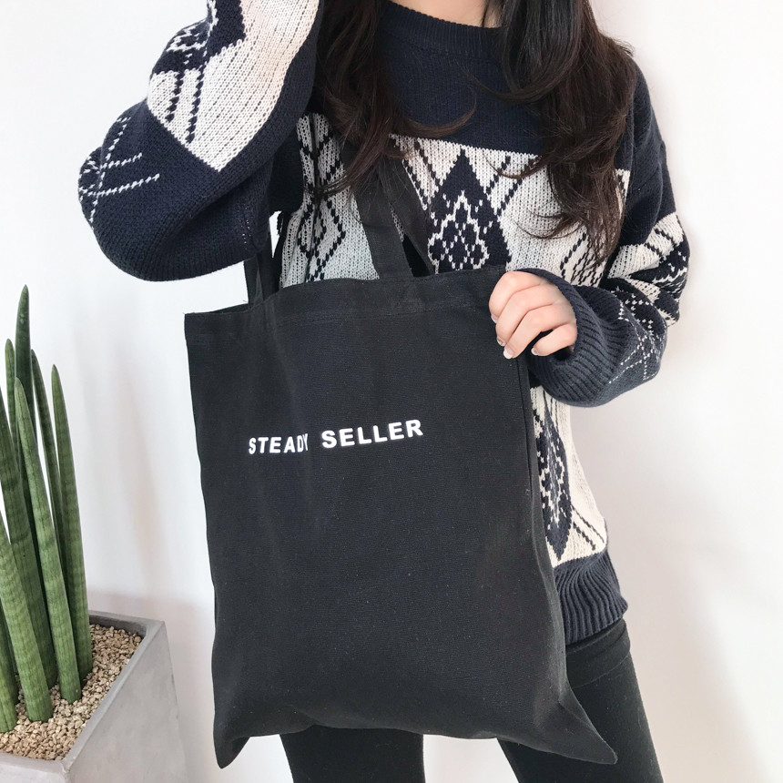 TOTE ECO SHOPPING TRAVEL SS Daily black eco bag op