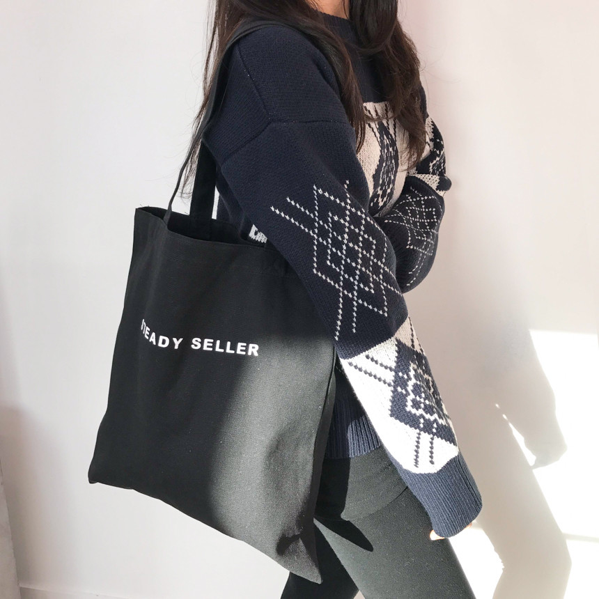 TOTE ECO SHOPPING TRAVEL SS Daily black eco bag op