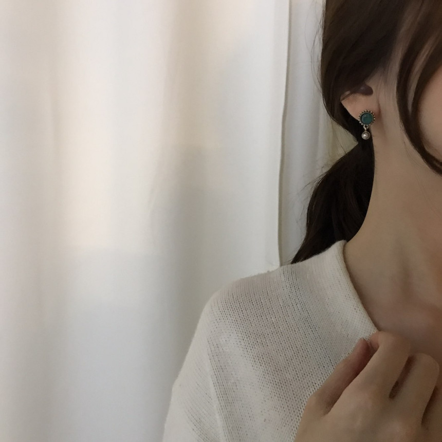 Dreaming Swall Pearl Antique Drop Earrings 4color 