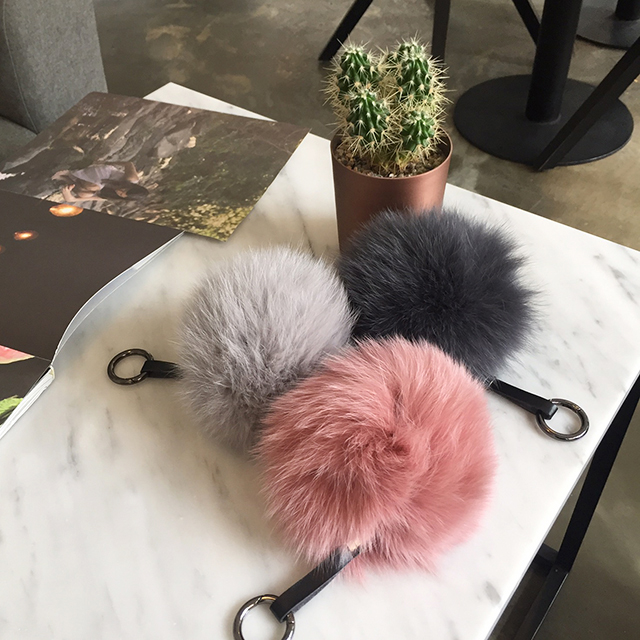 Real Fox Foam Form Keyring 7col Key Holder Winter 