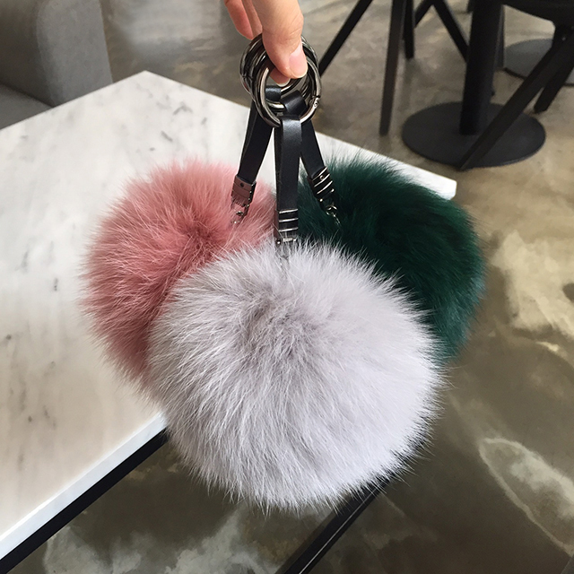 Real Fox Foam Form Keyring 7col Key Holder Winter 