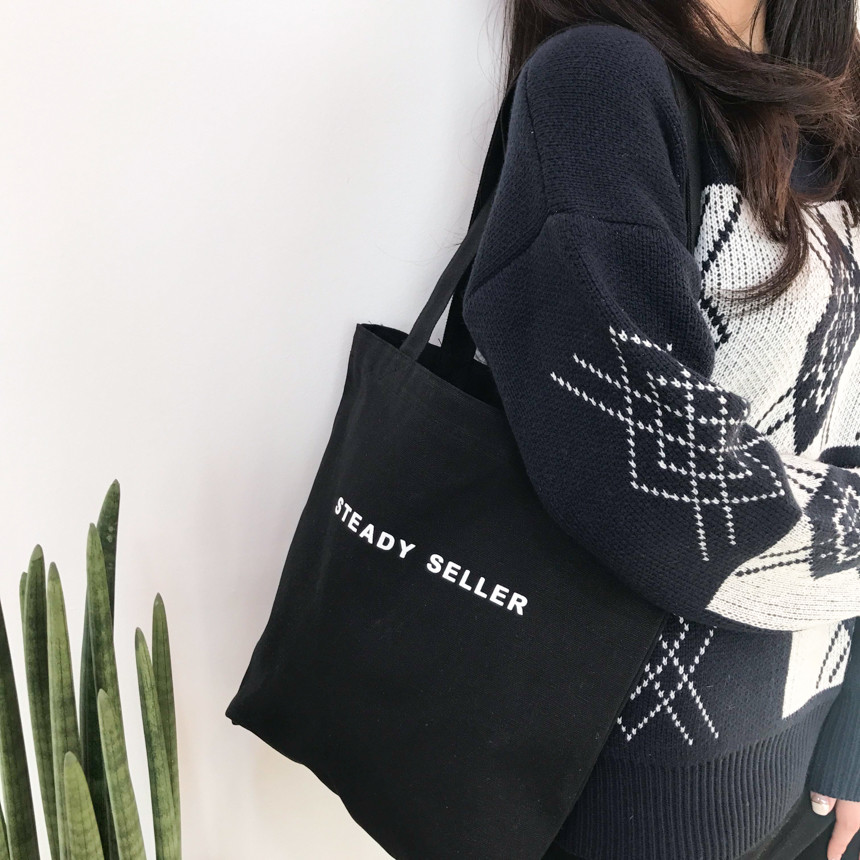 TOTE ECO SHOPPING TRAVEL SS Daily black eco bag op