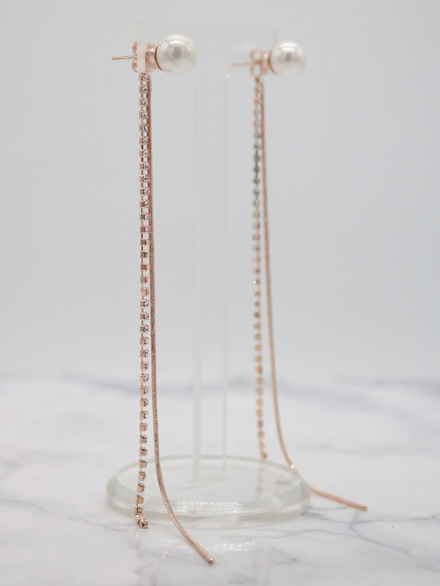 Bleu Pearl Two Way Cubic Long Drop Earring Jay Cav