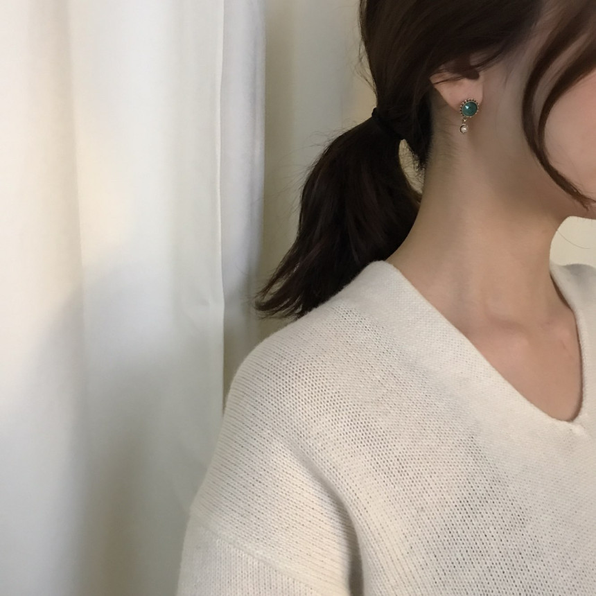 Dreaming Swall Pearl Antique Drop Earrings 4color 