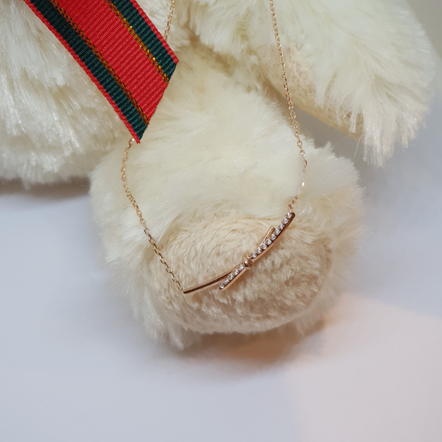 Lloyd 14 Knot Ribbon Integral Necklace LNN17215G P