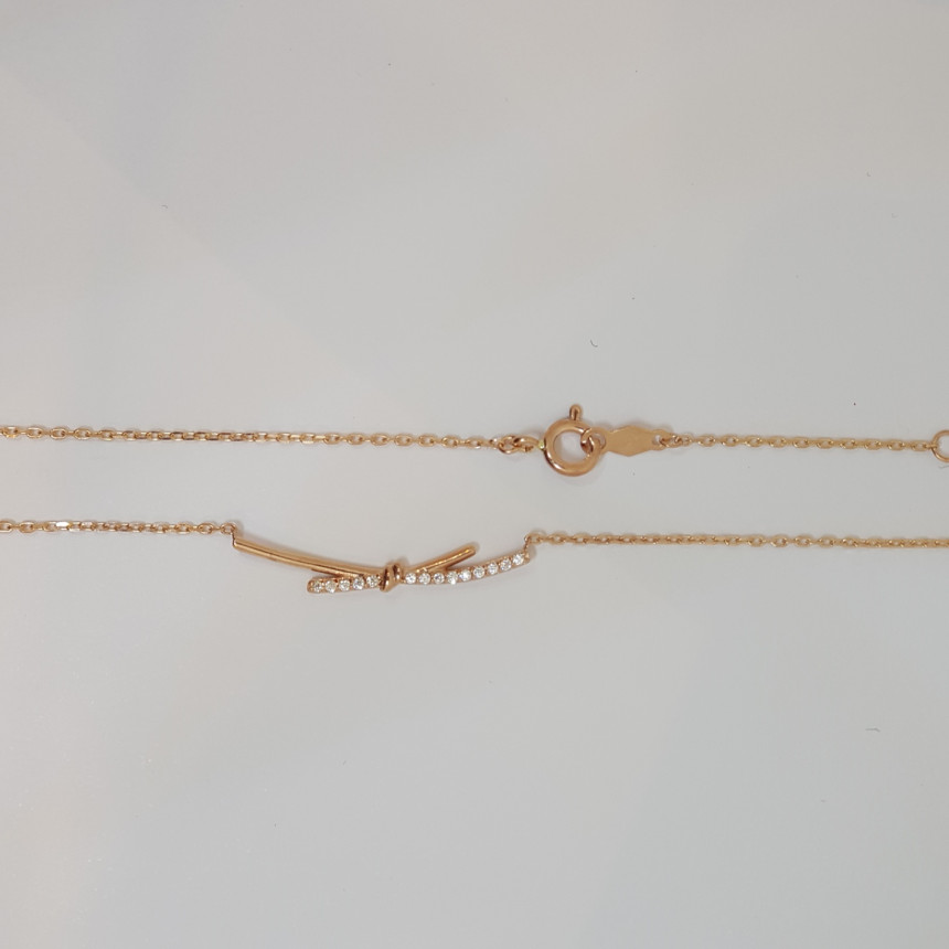 Lloyd 14 Knot Ribbon Integral Necklace LNN17215G P