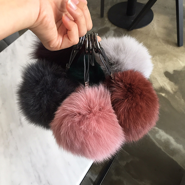 Real Fox Foam Form Keyring 7col Key Holder Winter 