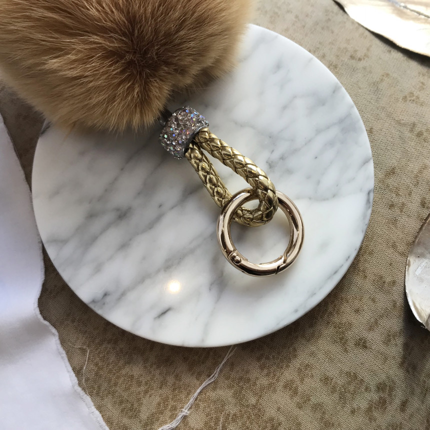 High Quality Cubic Mink Keyring 4COL Real Holder P