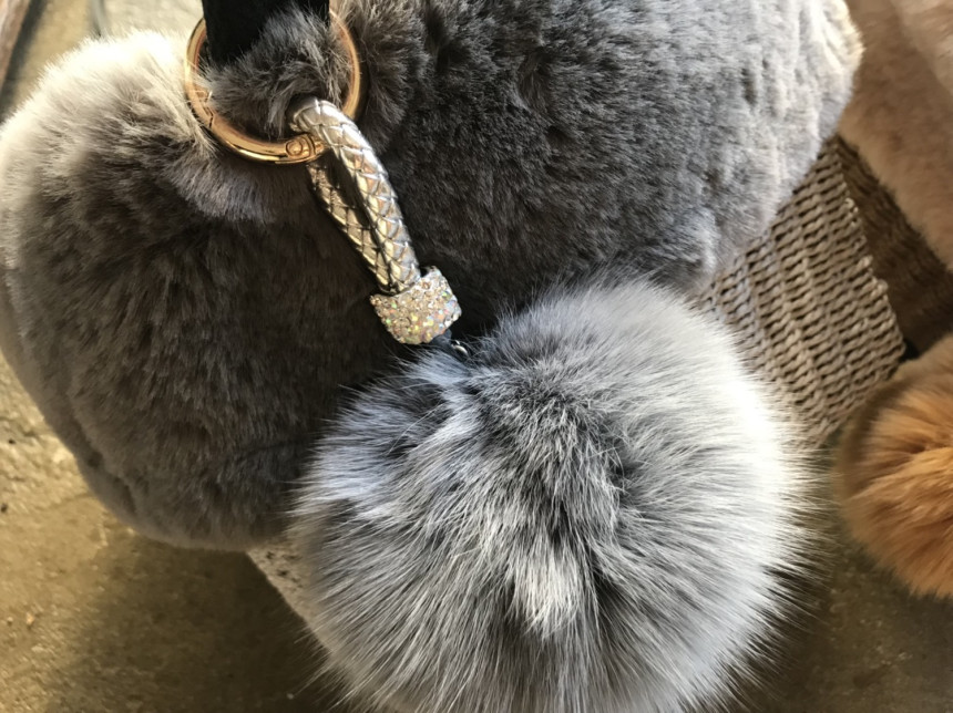 High Quality Cubic Mink Keyring 4COL Real Holder P