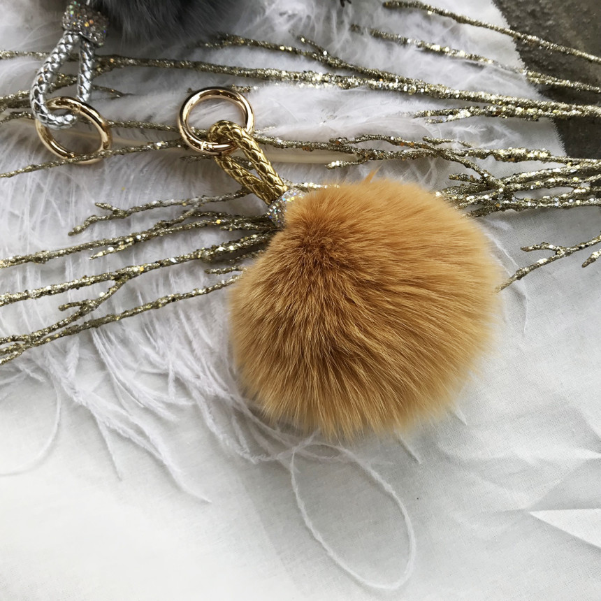 High Quality Cubic Mink Keyring 4COL Real Holder P