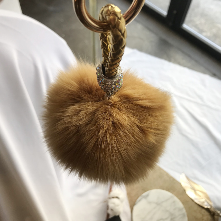 High Quality Cubic Mink Keyring 4COL Real Holder P