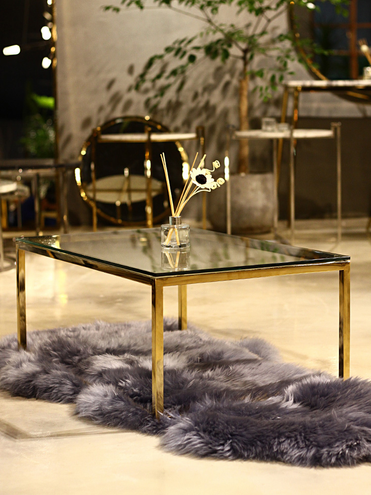 그레이스 강화유리 실버 골드 인테리어 거실 소파 테이블 CL178