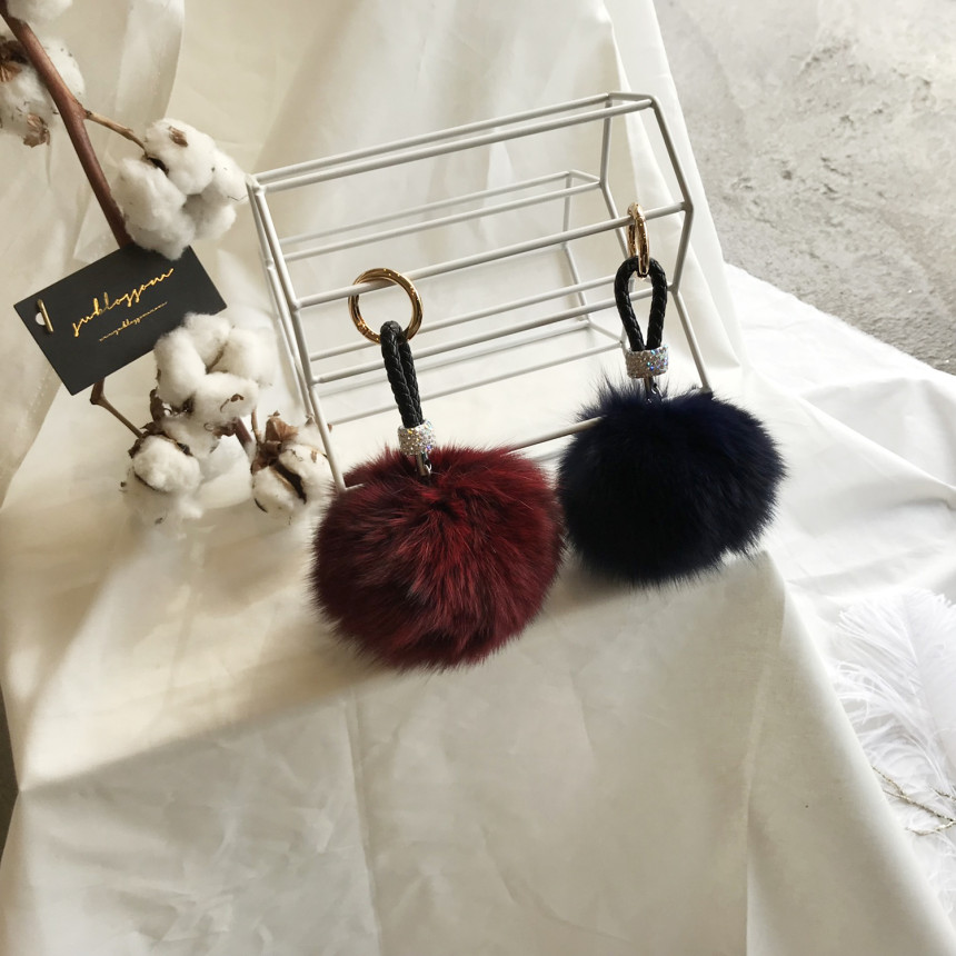 High Quality Cubic Mink Keyring 4COL Real Holder P