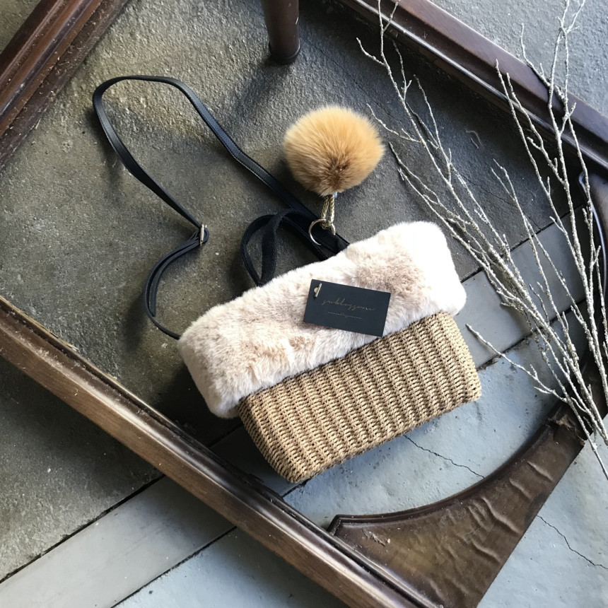 High Quality Cubic Mink Keyring 4COL Real Holder P