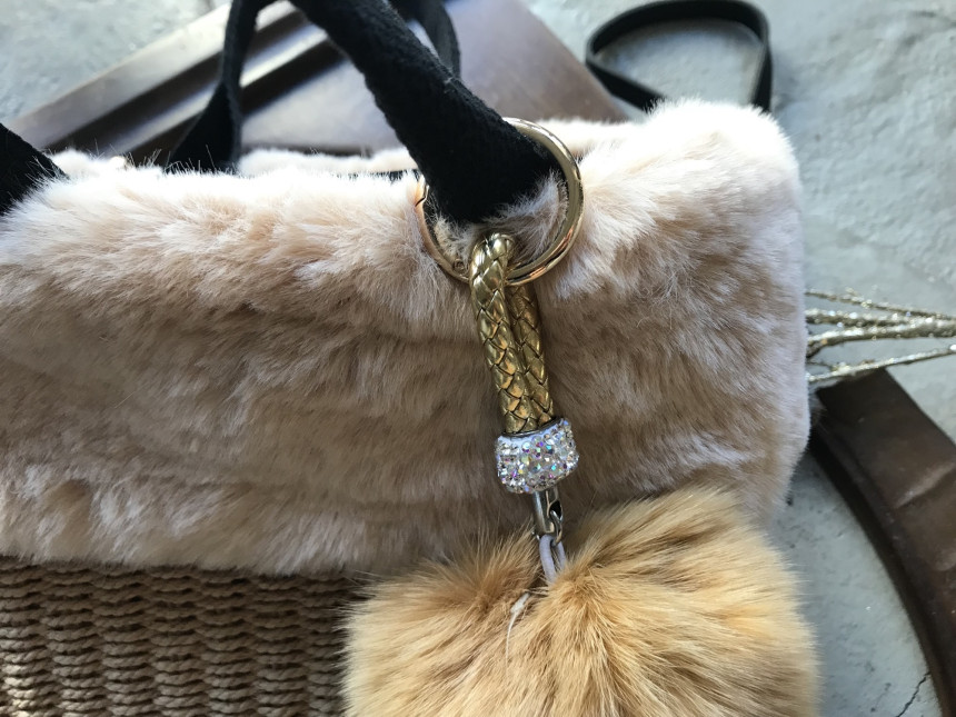 High Quality Cubic Mink Keyring 4COL Real Holder P