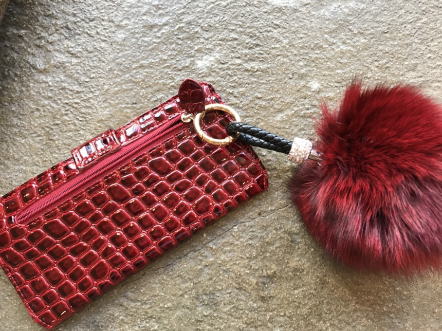 High Quality Cubic Mink Keyring 4COL Real Holder P