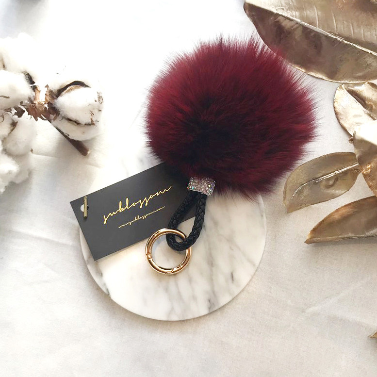 High Quality Cubic Mink Keyring 4COL Real Holder P