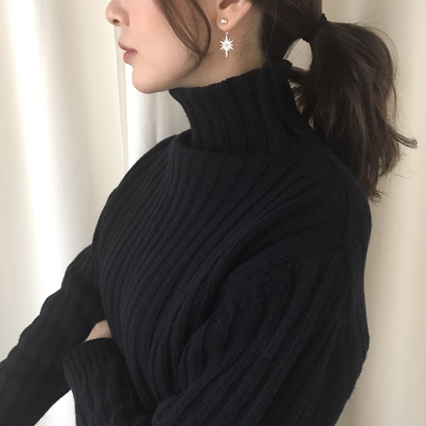 Frozen Cubic Pearl Unshaped Drop Earrings 2color P