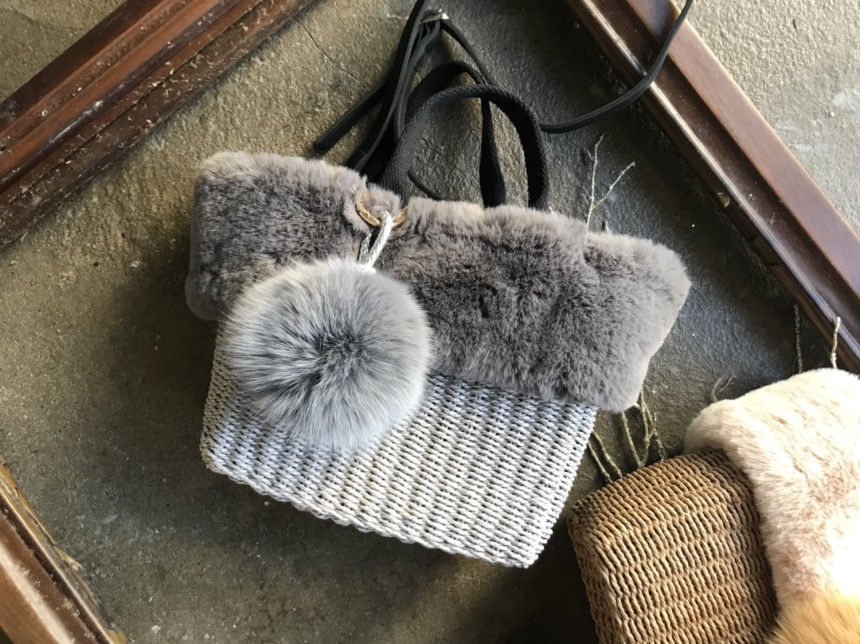 High Quality Cubic Mink Keyring 4COL Real Holder P