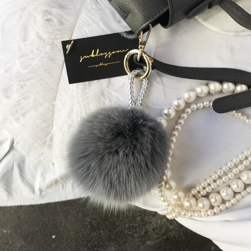 High Quality Cubic Mink Keyring 4COL Real Holder P