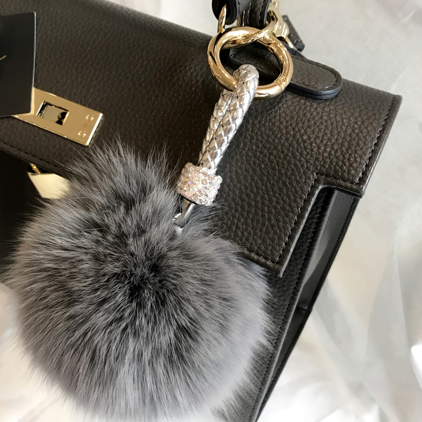 High Quality Cubic Mink Keyring 4COL Real Holder P