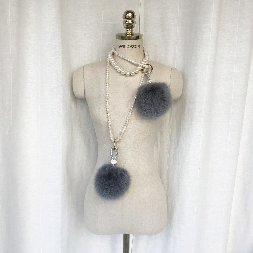 High Quality Cubic Mink Keyring 4COL Real Holder P