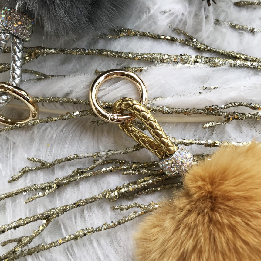 High Quality Cubic Mink Keyring 4COL Real Holder P