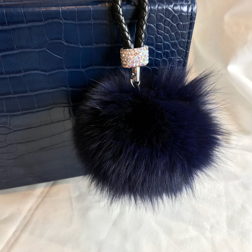 High Quality Cubic Mink Keyring 4COL Real Holder P
