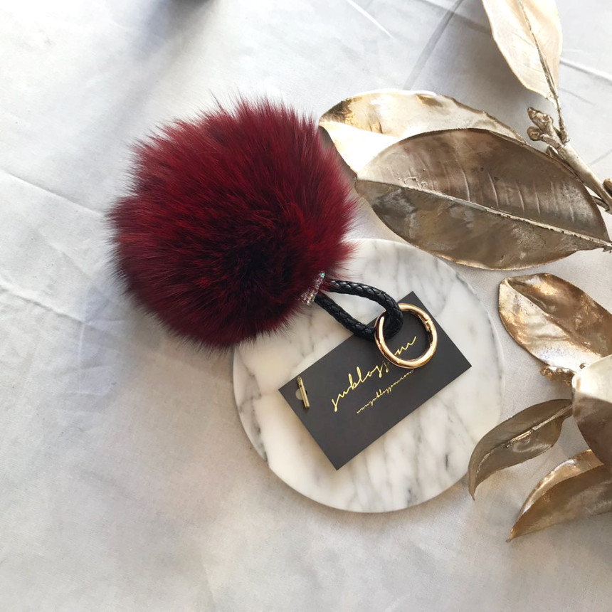 High Quality Cubic Mink Keyring 4COL Real Holder P