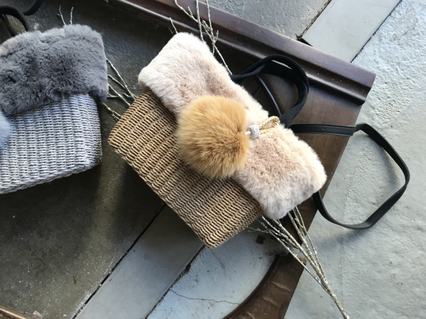 High Quality Cubic Mink Keyring 4COL Real Holder P