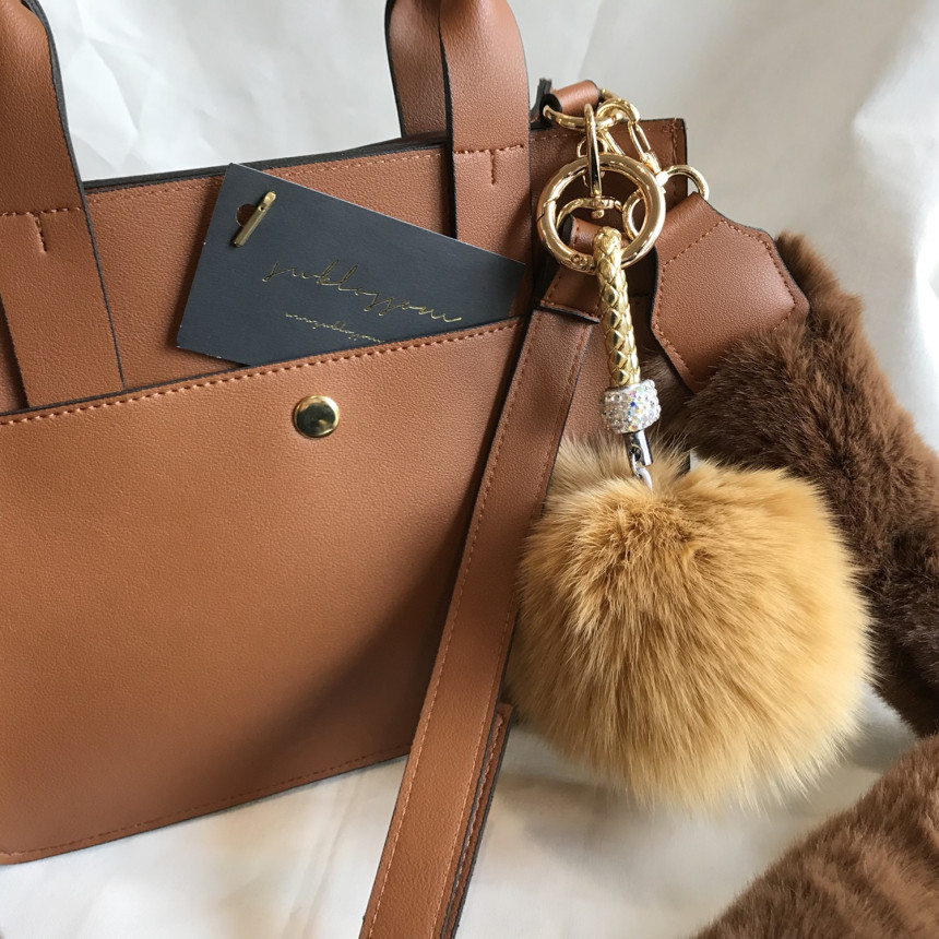 High Quality Cubic Mink Keyring 4COL Real Holder P