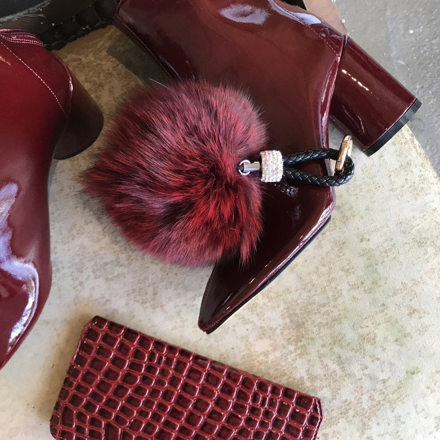 High Quality Cubic Mink Keyring 4COL Real Holder P